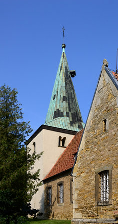 Historical Martin Church in the Village Hoheneggelsen, Lower Saxonyの写真素材