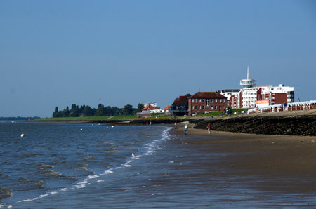 Beach at the North Sea in Wilhelmshaven, Lower Saxonyの写真素材
