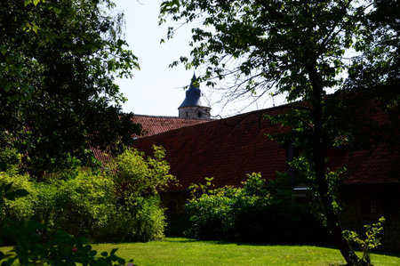 Historical Castle in the Village Oelber, Lower Saxonyの写真素材