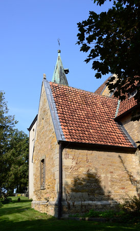 Historical Martin Church in the Village Hoheneggelsen, Lower Saxonyの写真素材