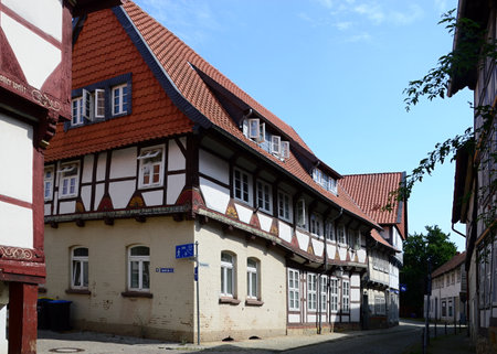 Historical Buildings in the Old Town of Hornburg, Lower Saxonyの写真素材