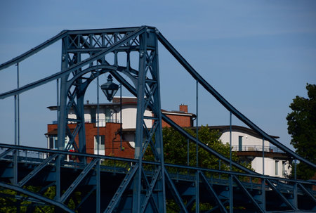 Historical Steel Bridge in Wilhelmshaven, Lower Saxonyの写真素材