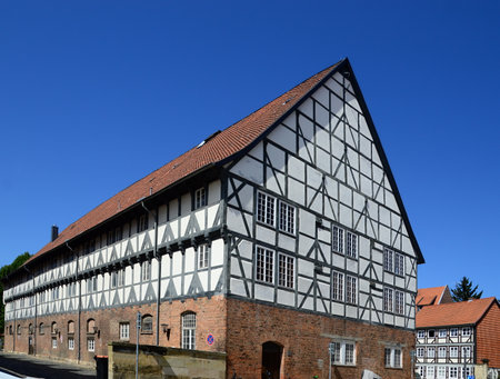 Historical Building in the Old Town of Wolfenbuettel, Lower Saxonyの写真素材