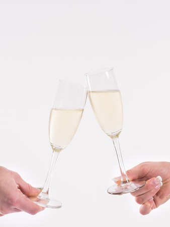 Toasting with champagne glassの写真素材
