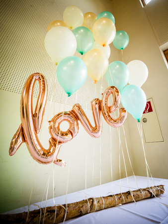 The helium balloon for the weddingの写真素材