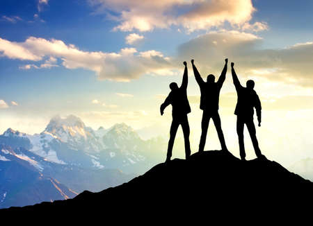 Silhouette of the winners team Silhouette of the winners team