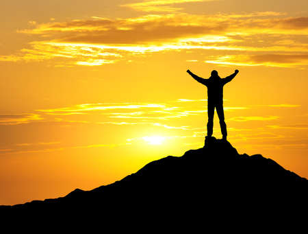 Silhouette of the winnerの写真素材