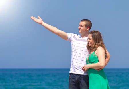 Happy people and sunshineの写真素材