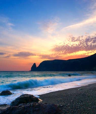 Seascape during sundownの写真素材