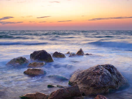 Seascape during sundownの写真素材