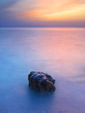 Beautiful seascape during sundownの写真素材