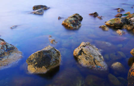 Beautiful seascape during sundownの写真素材
