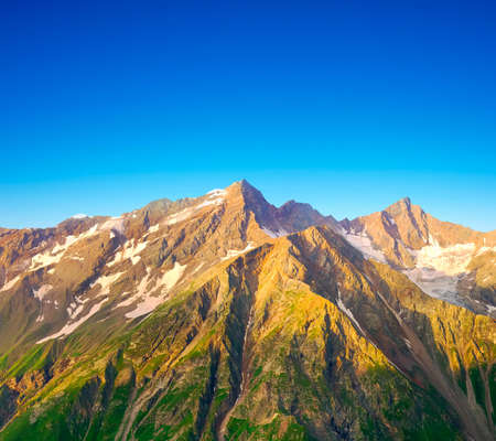 High mountains and bright skyの写真素材