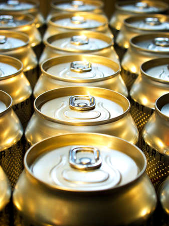 Metal banks with beerの写真素材