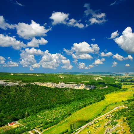 Mountain valley in the summer timeの写真素材