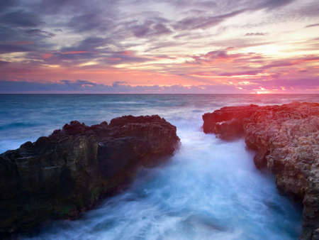 Beautiful seascape during sunsetの写真素材