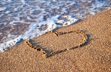 Heart on the beachの写真素材
