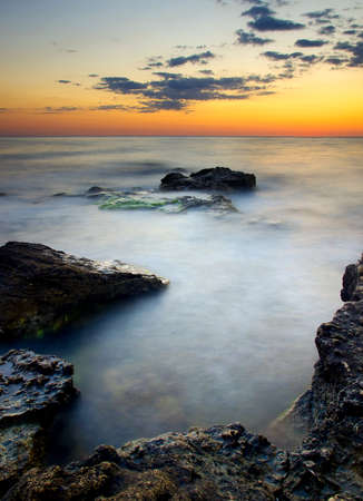 Beautiful seascape during sunsetの写真素材