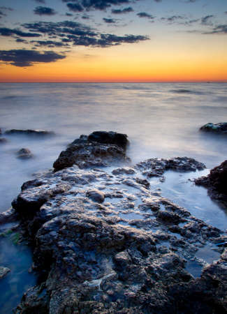 Beautiful seascape during sunsetの写真素材