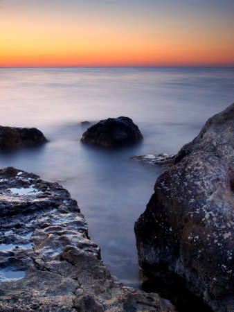 Beautiful seascape during sunsetの写真素材
