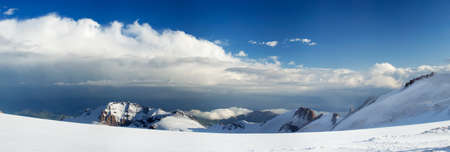 Mountain valley in the winter timeの写真素材