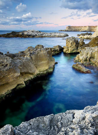 Sea bay during sunset  Beautiful seascapeの写真素材