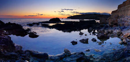 Beautiful seascape during sundownの写真素材