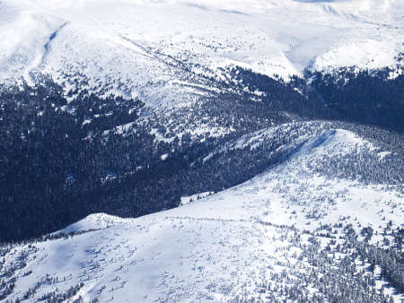 Mountain hills in the winter timeの写真素材