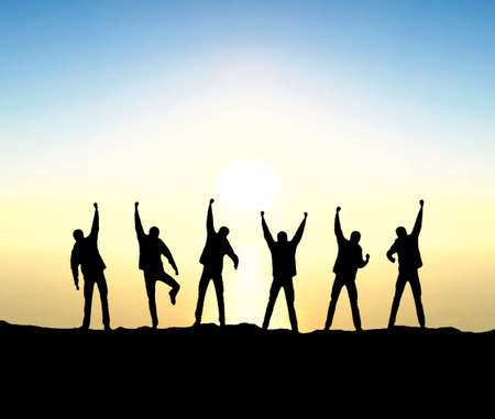 Team silhouette  Sport and active life conceptの写真素材