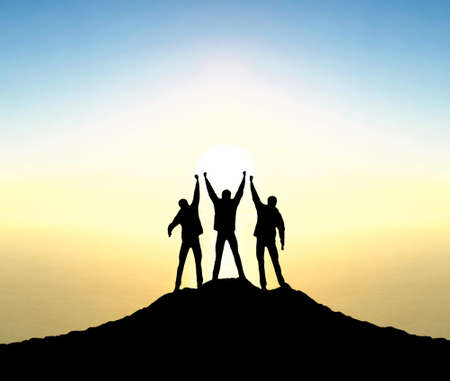 Team silhouette. Sport and active life conceptの写真素材