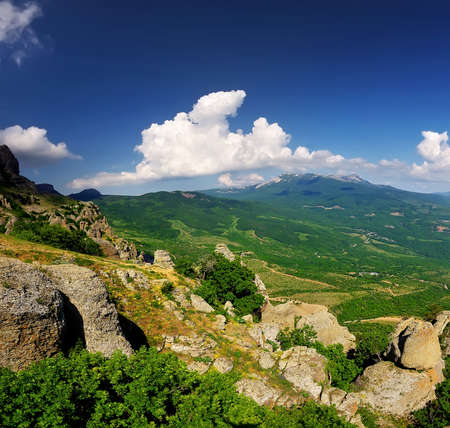 Mountain valley in summer time. Natural landscapeの写真素材