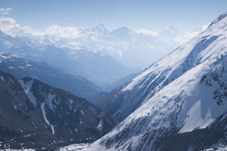 High mountain range. Beautiful panoramic landscapeの写真素材