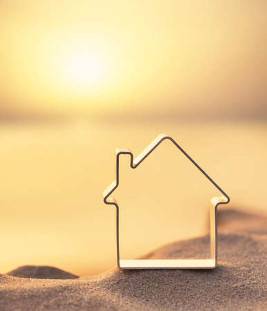 House on beach during sunset. Concept and ideaの写真素材