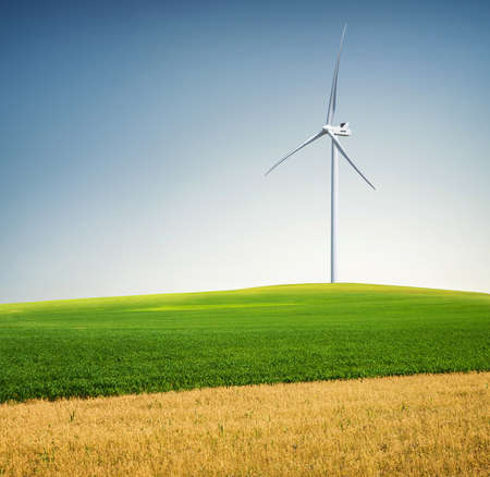 Wind power station. Ecological energy composition