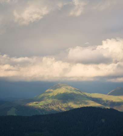 Hills lines during sunrise. Beautiful natural landscape