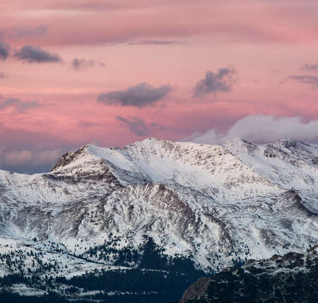 Mountain panorama in the Italy during sunset. Beautiful natural landscape in the Italy mountainの写真素材