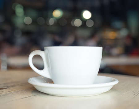 Cup with coffee on the table. Concept and idea for resting time