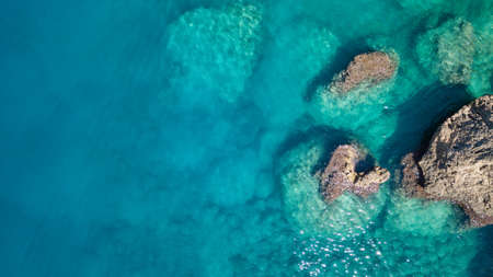Aerial view on the sea. Beautiful natural seascape at the summer timeの写真素材