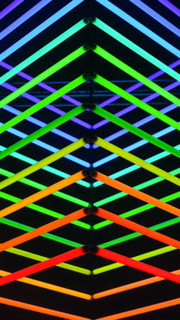 An art installation of colored lights in support of Pride, LGBT, and transgender people. A symbol of...