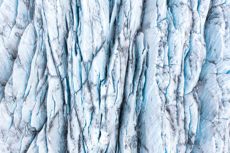 Climate change matters. Iceland. Destruction of the glacier in Iceland due to global warming. Aerial view on the glacier. Famous place in Iceland.の写真素材