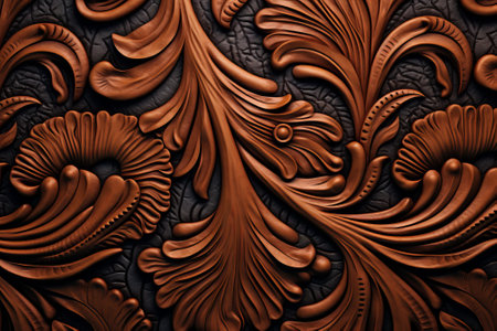 3D render of plastic background with embossed fractal on leatherの素材