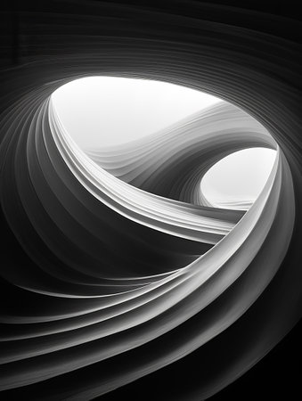 abstract design background with smooth lines in black and white color toneの素材