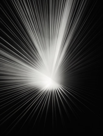 Abstract rays of light on a black background. Computer generated graphics.の素材