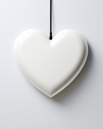 White heart on a white background. Valentine's Day. Love.の素材
