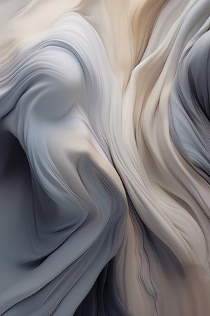 abstract background of wavy silk fabric. 3d render illustrationの素材