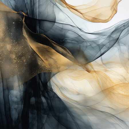 abstract black and yellow smoke on white background, digitally generated imageの素材