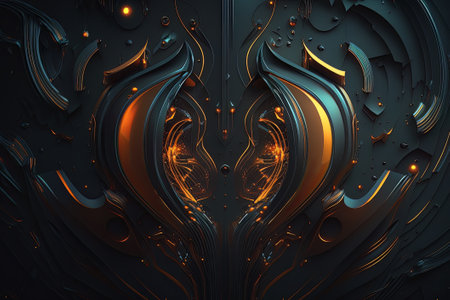 3d illustration of abstract geometric composition, digital artwork for creative graphic design.の素材