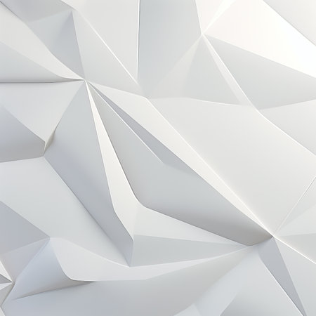 Abstract background of white polygonal triangles, 3d render illustrationの素材