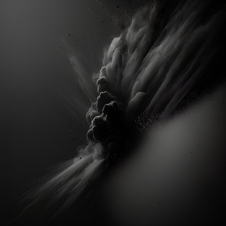 Abstract black and white background with smoke. 3d rendering, 3d illustration.の素材