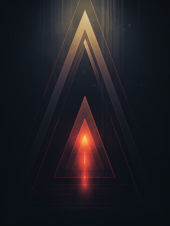 Abstract geometric background with glowing triangle. Vector illustration. Eps 10.の素材
